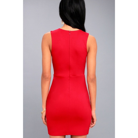🆕 Lulus Red Sleeveless Bodycon Dress - Picture 5 of 8